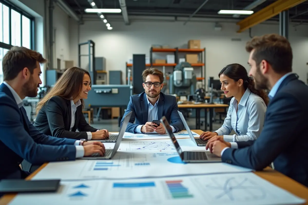 manufacturing team using modern marketing to attract more customers